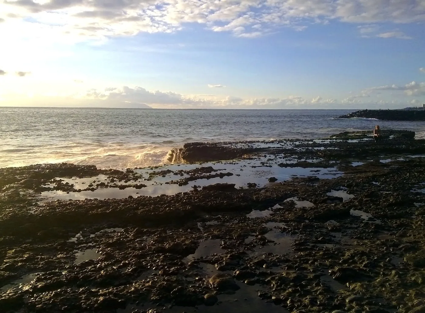 Rocky shore and sea at Playa de las Américas.