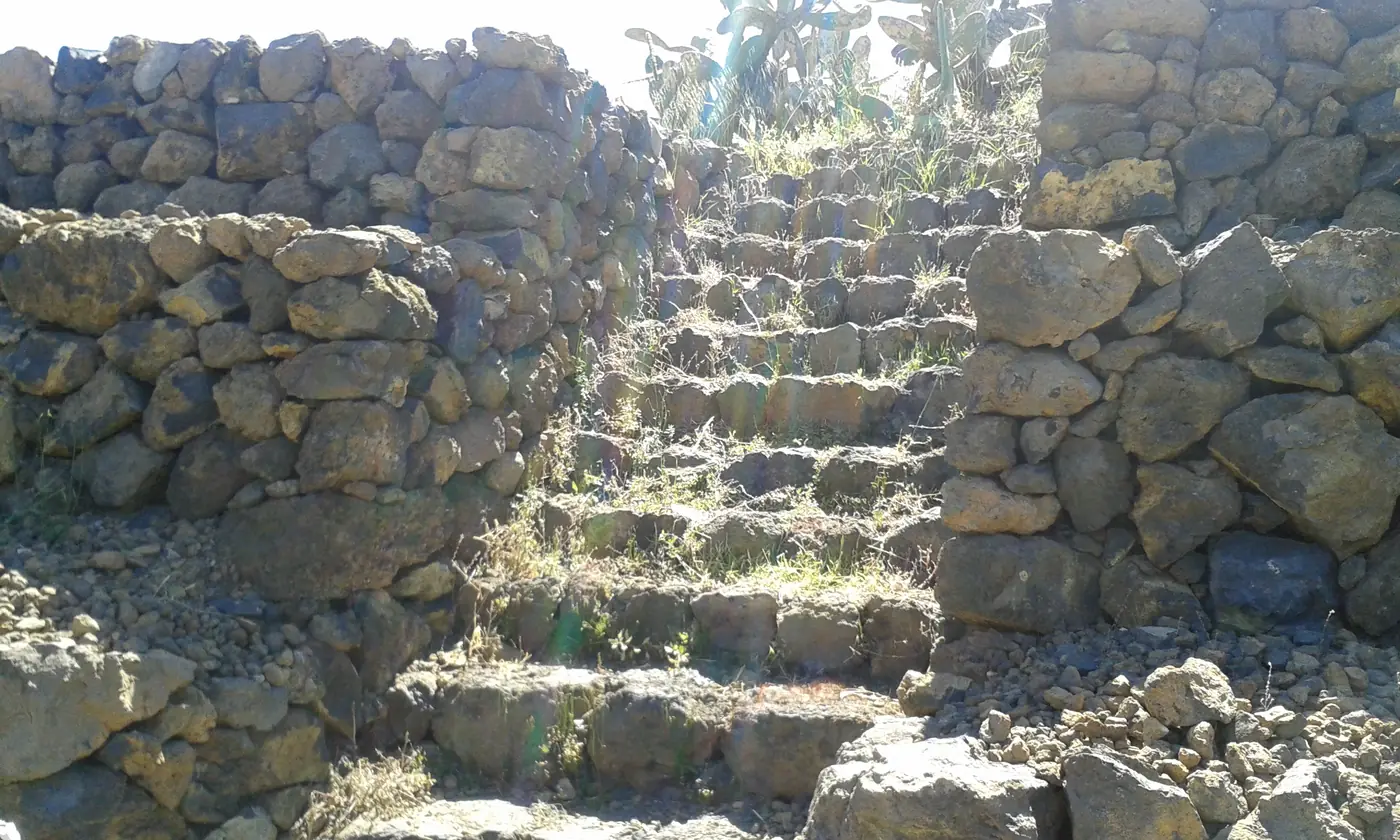 The stepped stone pyramids of the Pirámides de Güímar park, Tenerife.