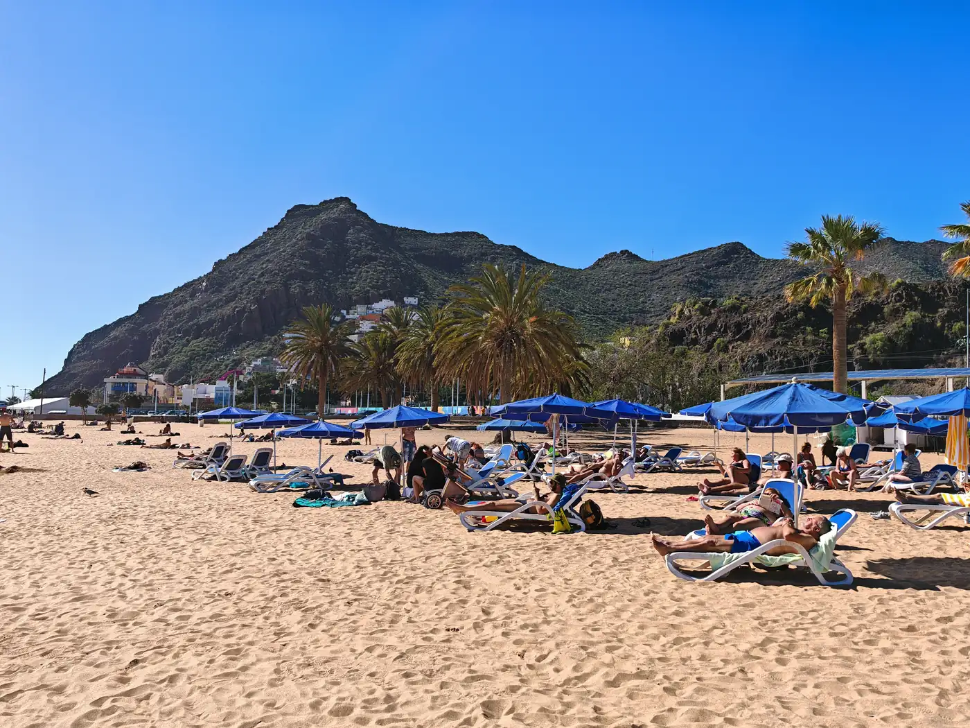 The village of San Andrés beside Las Teresitas beach, Tenerife, below the Anaga hills.