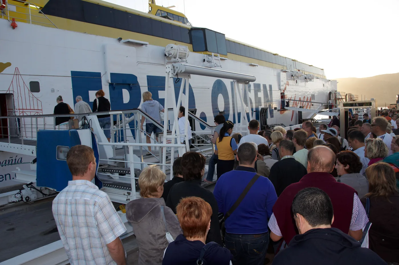 A Fred. Olsen ferry in the port of Los Cristianos, Tenerife.