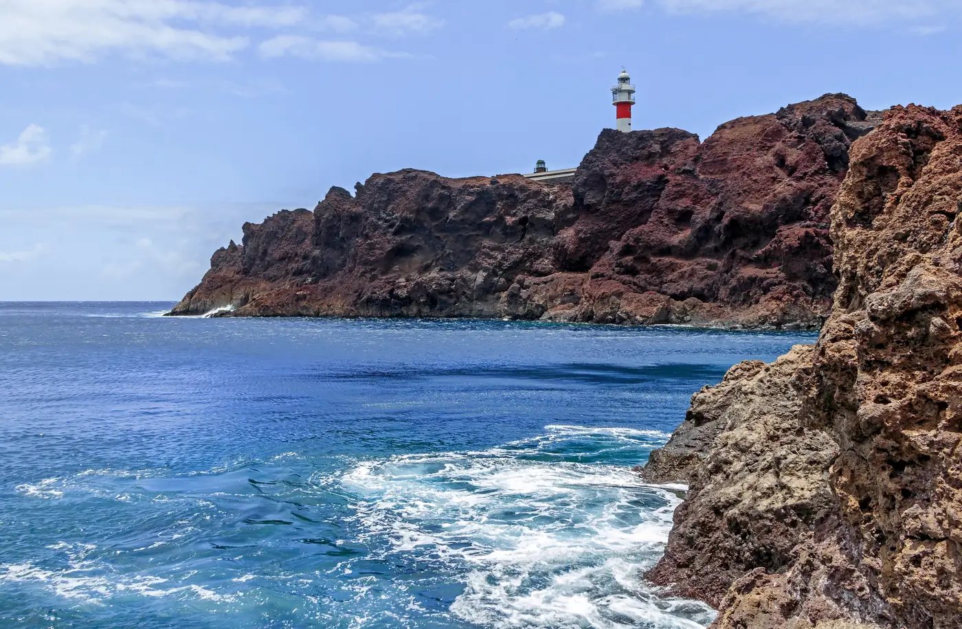 The dark cliffs and the sea at Punta de Teno, the western tip of Tenerife.