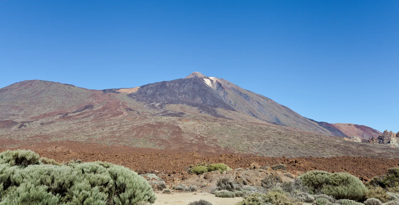 The Llano de Ucanca plain inside the Teide caldera, Tenerife, under the volcano.