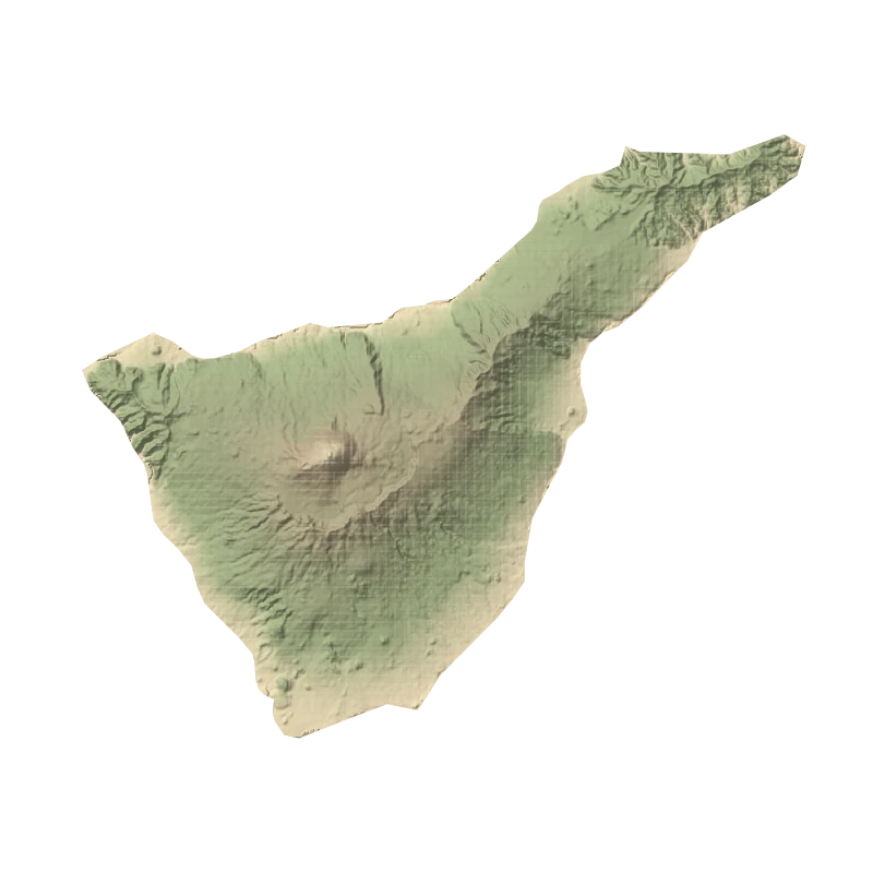 Shaded relief overview of Tenerife